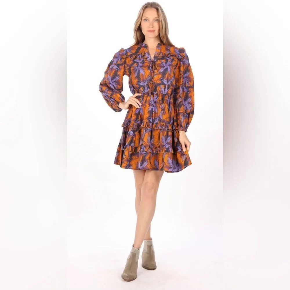 NWOT Bindu Yolanda Dress Burnt Orange Womens M